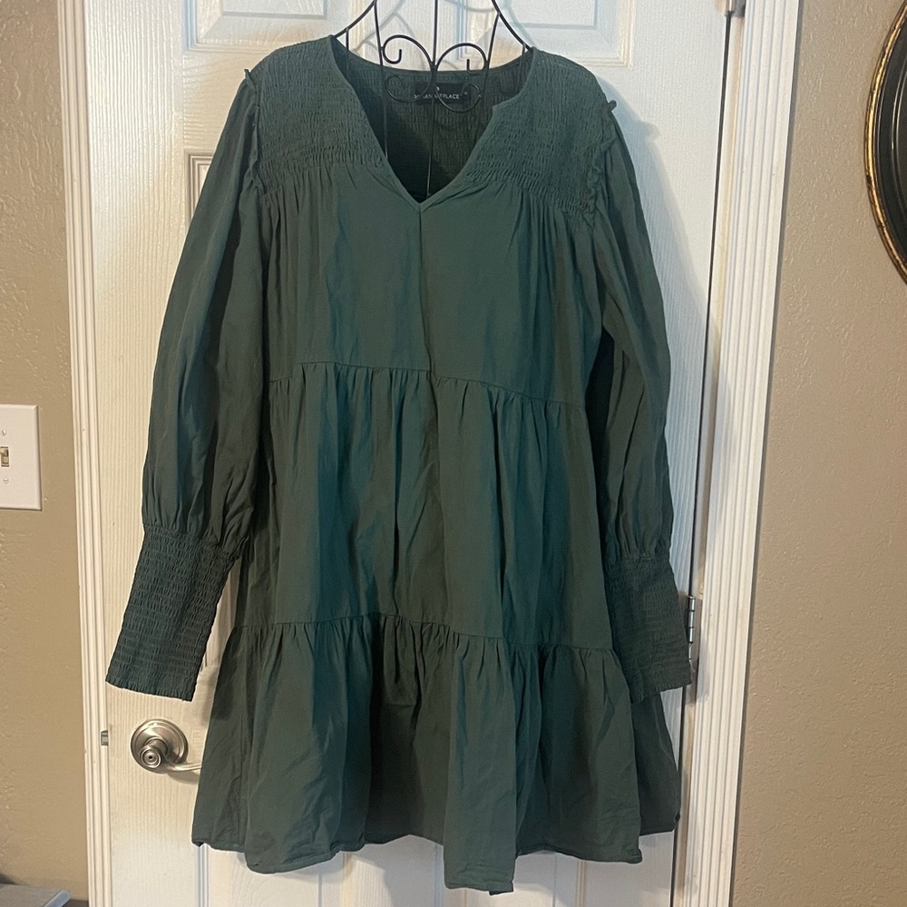Tucker buck Pomander Place Green Long Sleeve Dress Sz XL